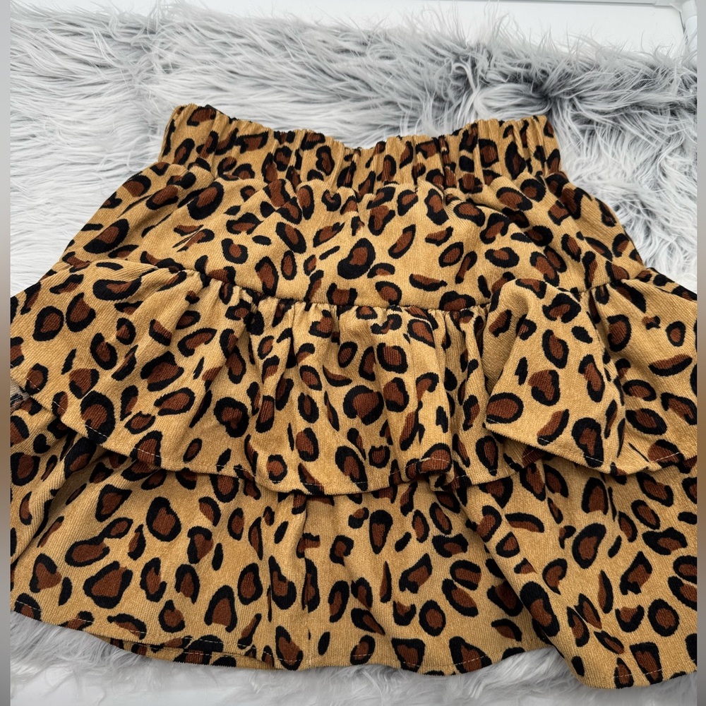 Leopard Print Ruffle Skirt